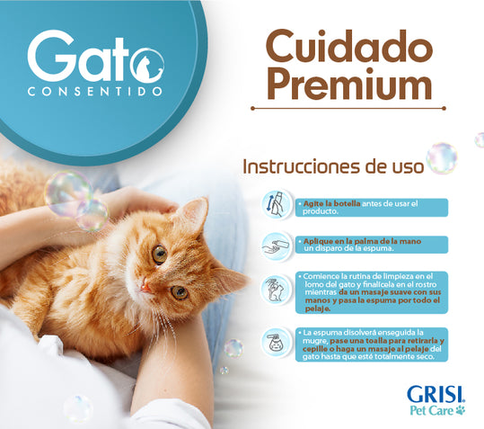 GRISI Kit Espuma de limpieza + nuevas toallitas limpiadoras Gato Consentido