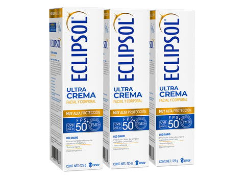 3 Pack Eclipsol Protector Solar Ultra Crema FPS 50+ Facial y Corporal