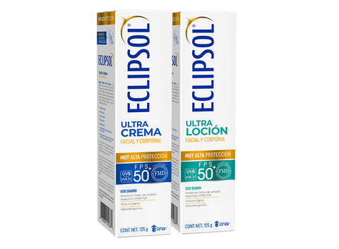 2 Pack Eclipsol Protector Solar Ultra Loción y Crema Amplio Espectro UVB/UVA FPS 50+
