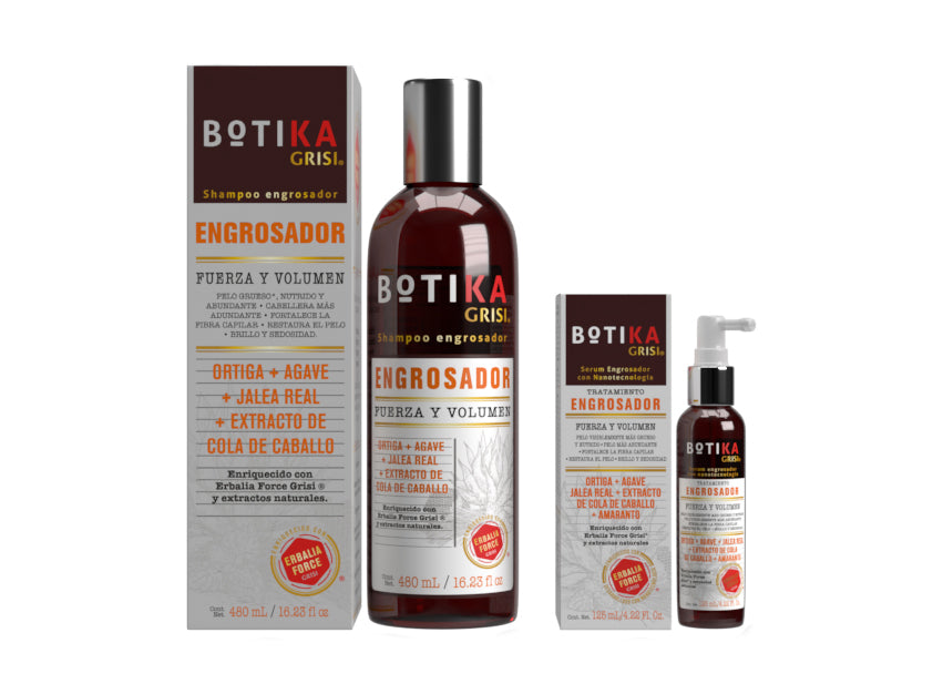 Kit Shampoo Botika Grisi Engrosador + nuevo Serum tratamiento capilar Engrosador