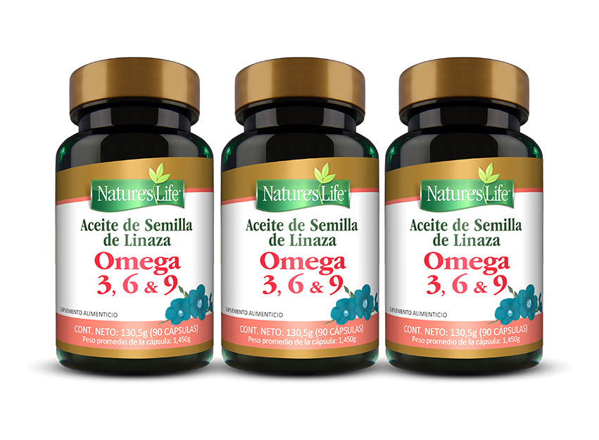 Pack Nature's Life aceite Linaza Omega 3 6 y 9