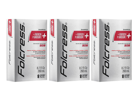 3 Pack Shampoo Folcress + Fuerza y Grosor